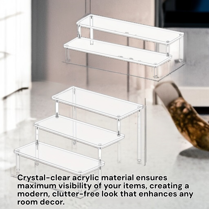 2 & 3 Tier Clear Acrylic Shelf Perfume and Cologne Display Stand