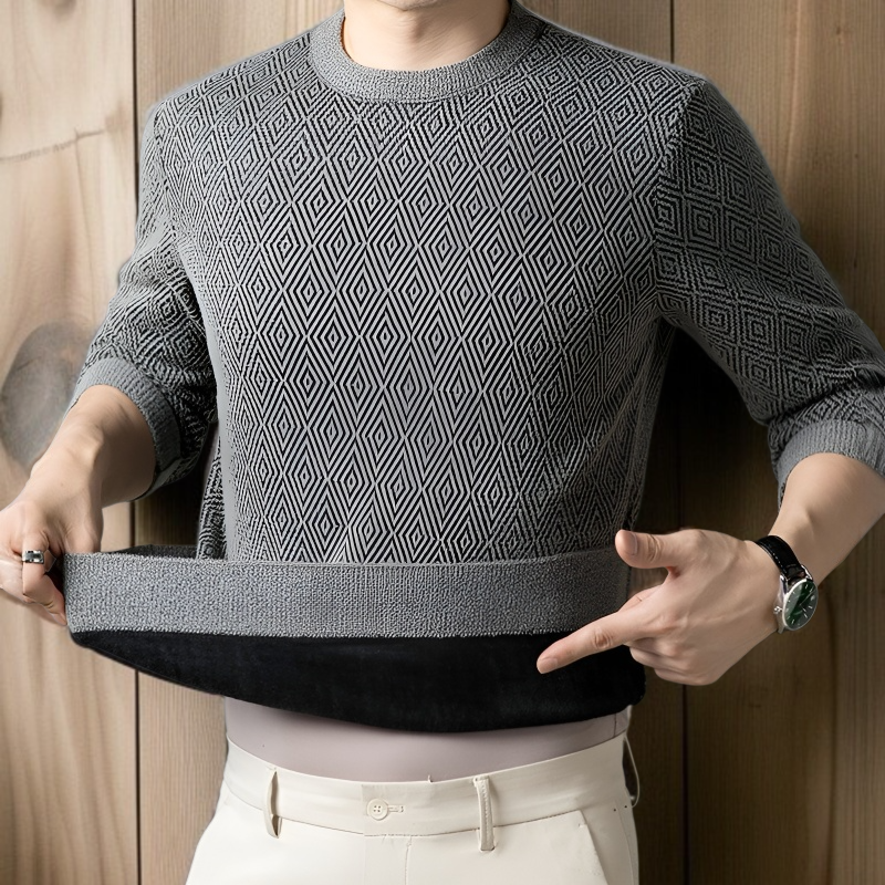 남자 추동 자카드 스웨터 남 기모 니트 레깅스 남자 니트 자카드 니트 레깅스