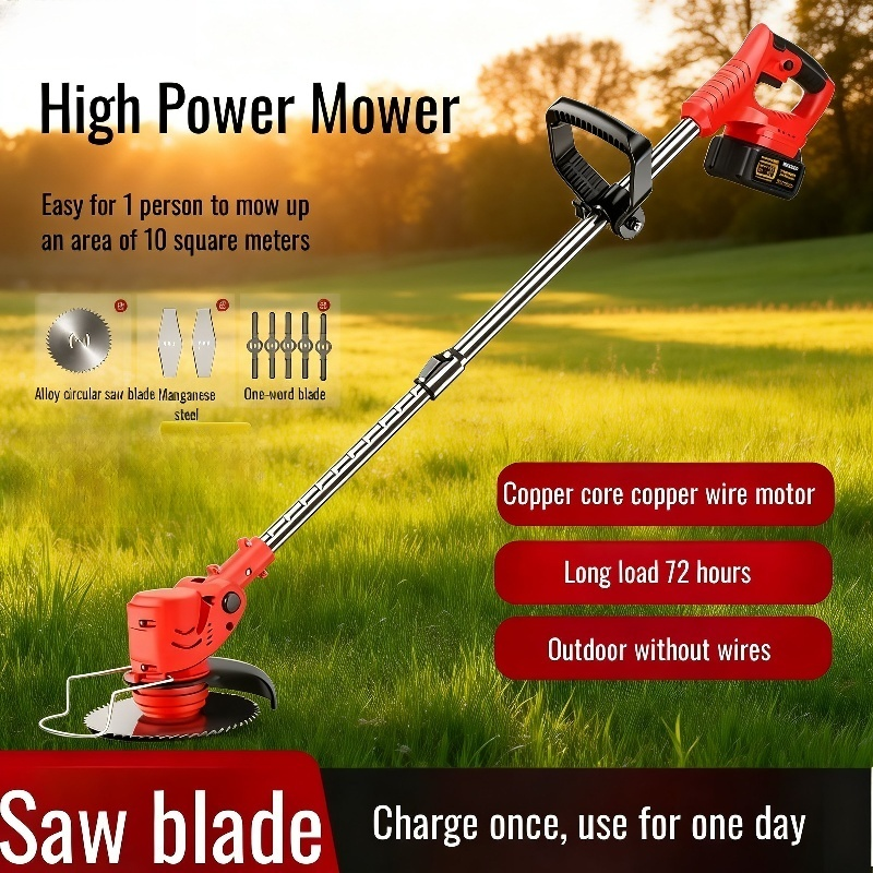 Household Cordless Telescopic Lithium Lawn Mower Small Handheld Grass Trimmer