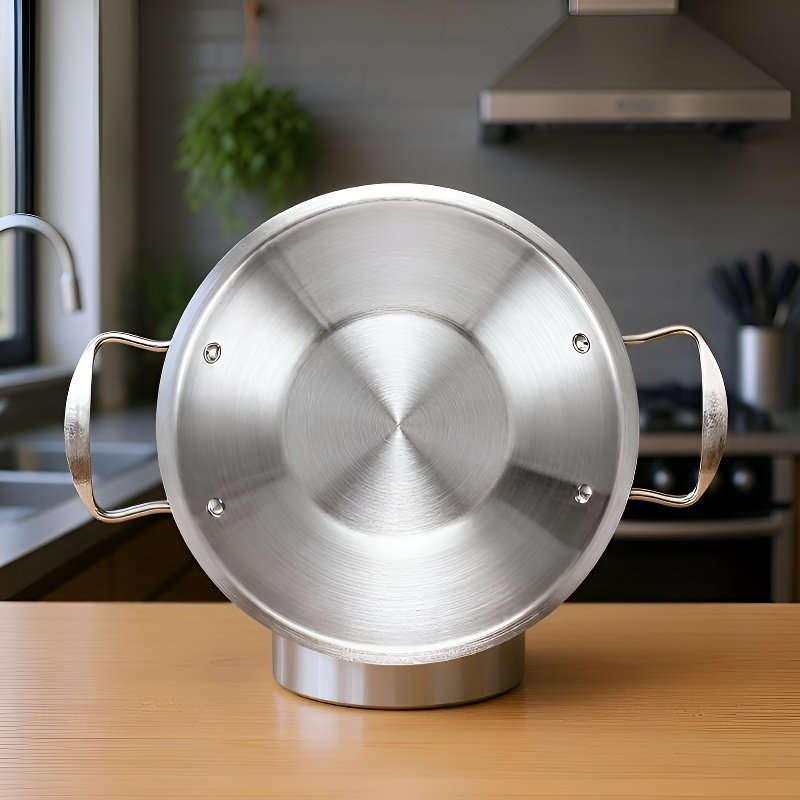 견고하고 내구성이 뛰어난 스테인리스 스틸 양손잡이 냄비