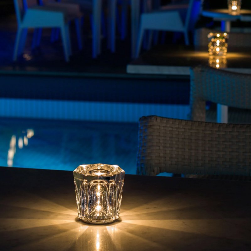 Minimally designed indoor lighting with wireless adjustable crystal desk lamp