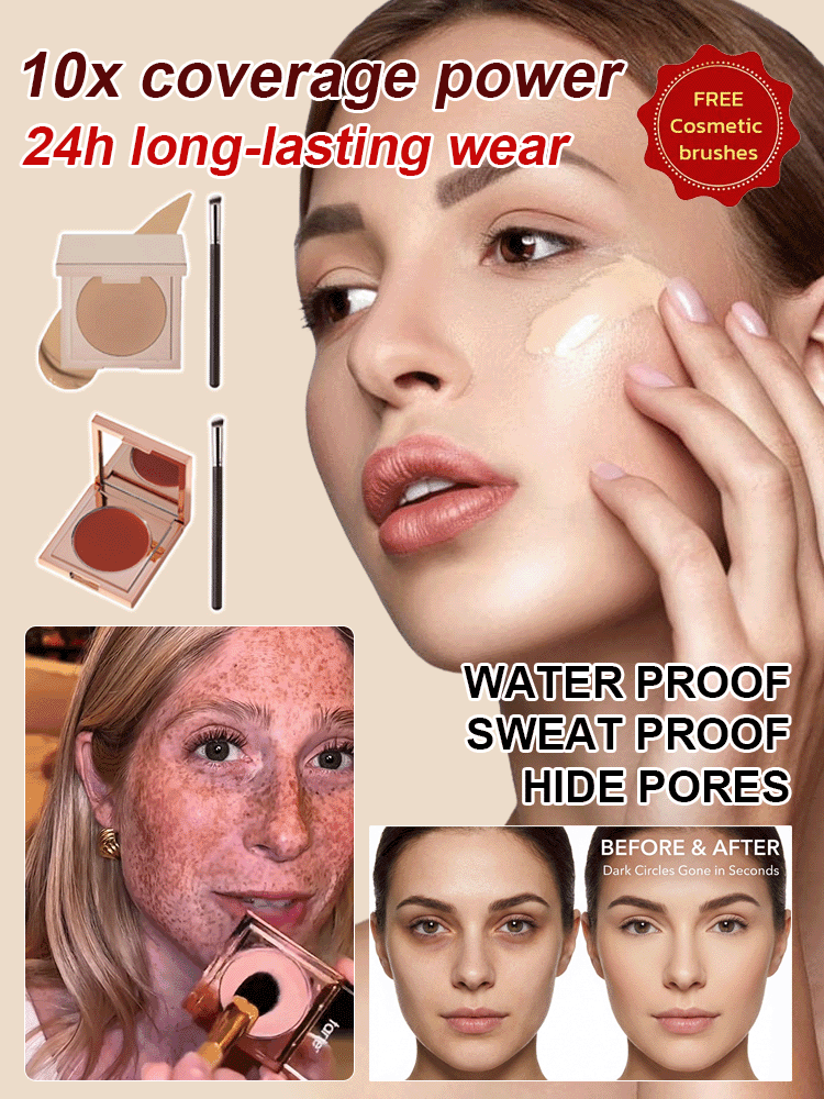 [One Second Concealer] Tinted Under-Eye Concealer Cream with Makeup Brush