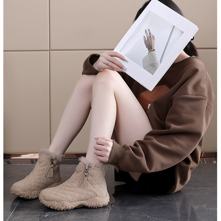 여성용 기모 두꺼운 키높이 면화 신발