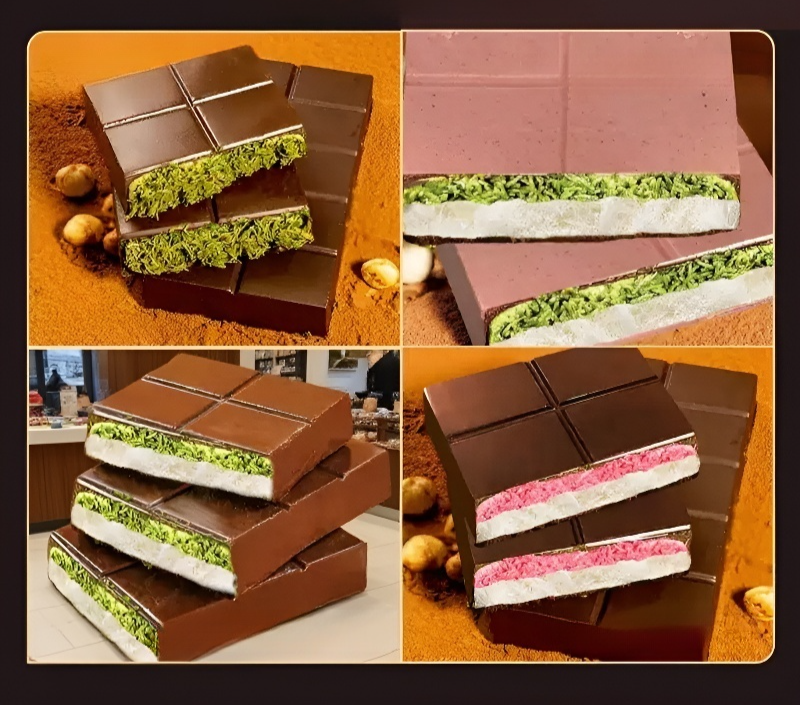 ピスタチオがたっぷりトッピングされたチョコレート