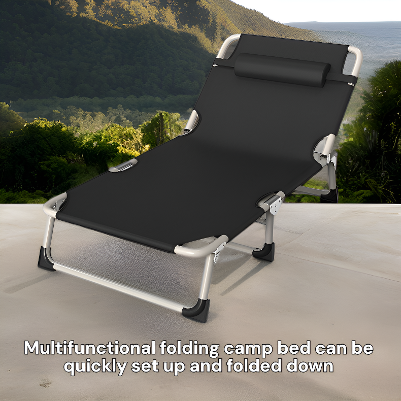 Multifunctional outdoor folding camp bed