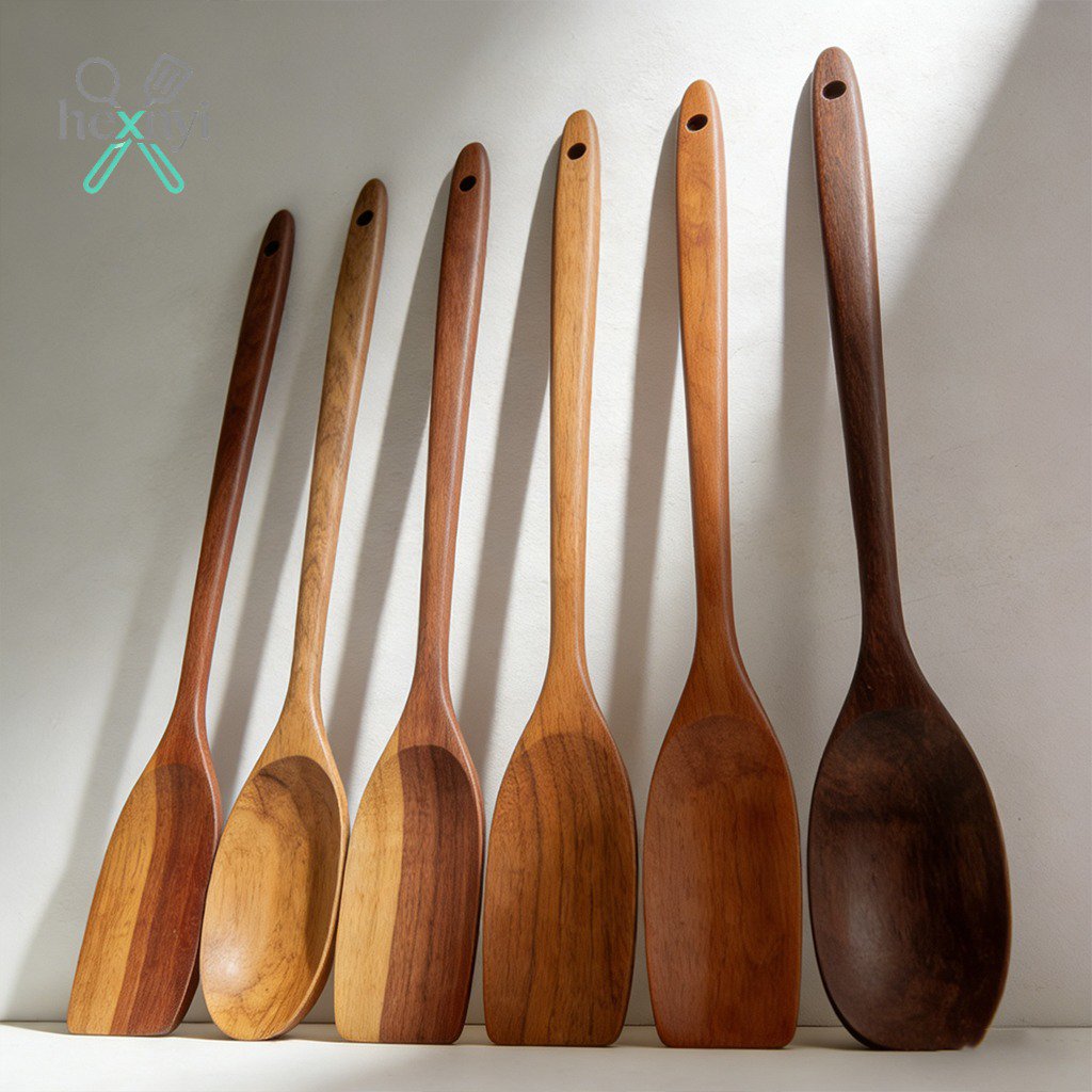 ชุดไม้พายสำหรับทำอาหาร ทำจากไม้ธรรมชาติ ไม่ทาสีและไม่เคลือบแว็กซ์