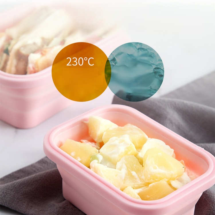 Portable silicone folding lunch box