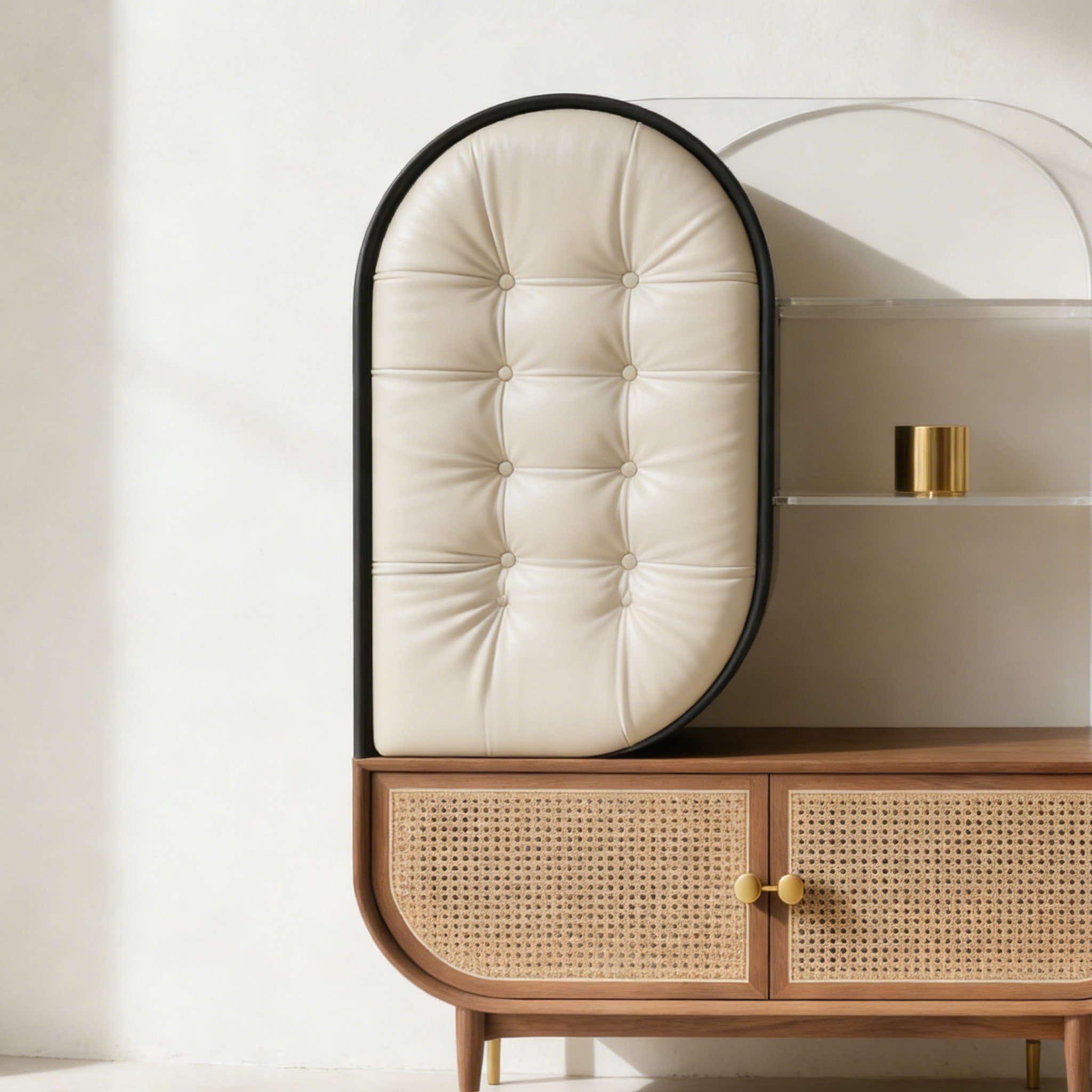 ตู้โชว์ของตกแต่งหวายและอะคริลิค