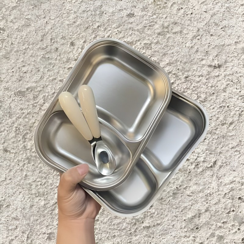 Caja de cubiertos de acero inoxidable dividida