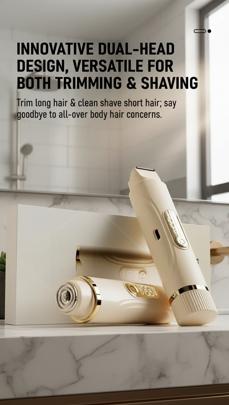 Digital Dual-Head Electric Hair Remover close-up view