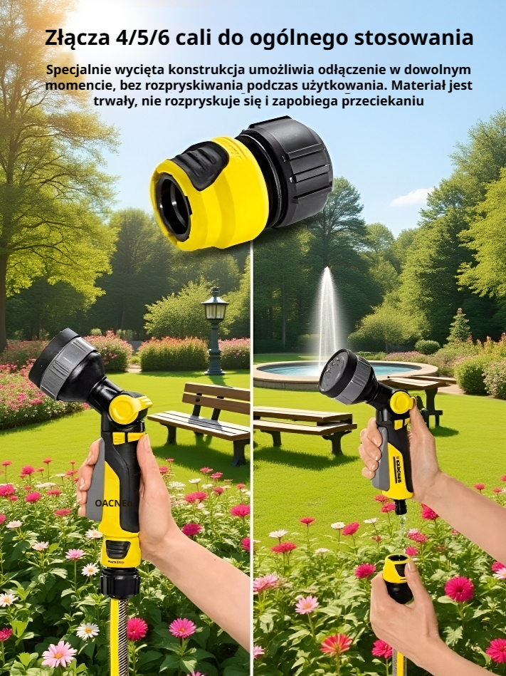  Zestaw elastycznych węży ogrodowych z pistoletem do podlewania i mycia samochodu