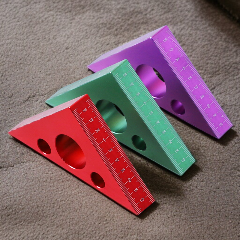 Holzbearbeitung Winkel Lineal 4 Zoll Aluminium-Legierung verdickt Dreieck Lineal metrisch imperial r