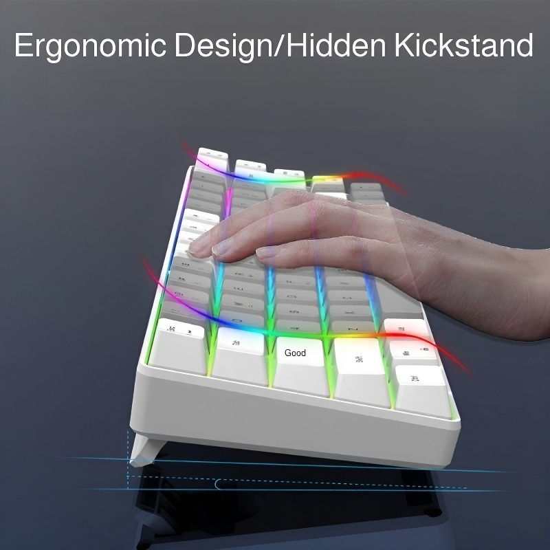 Mechanical-feel Dual-color Illuminated 68-key Wired Keyboard