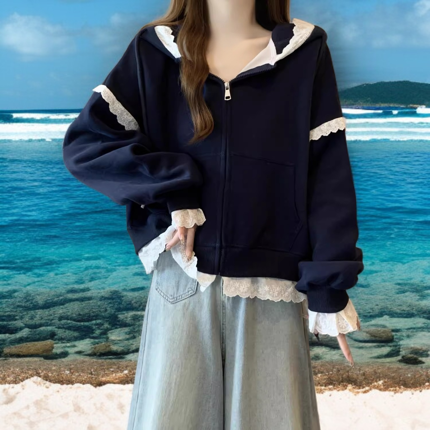 裏地が柔らかいスウェットカーディガン