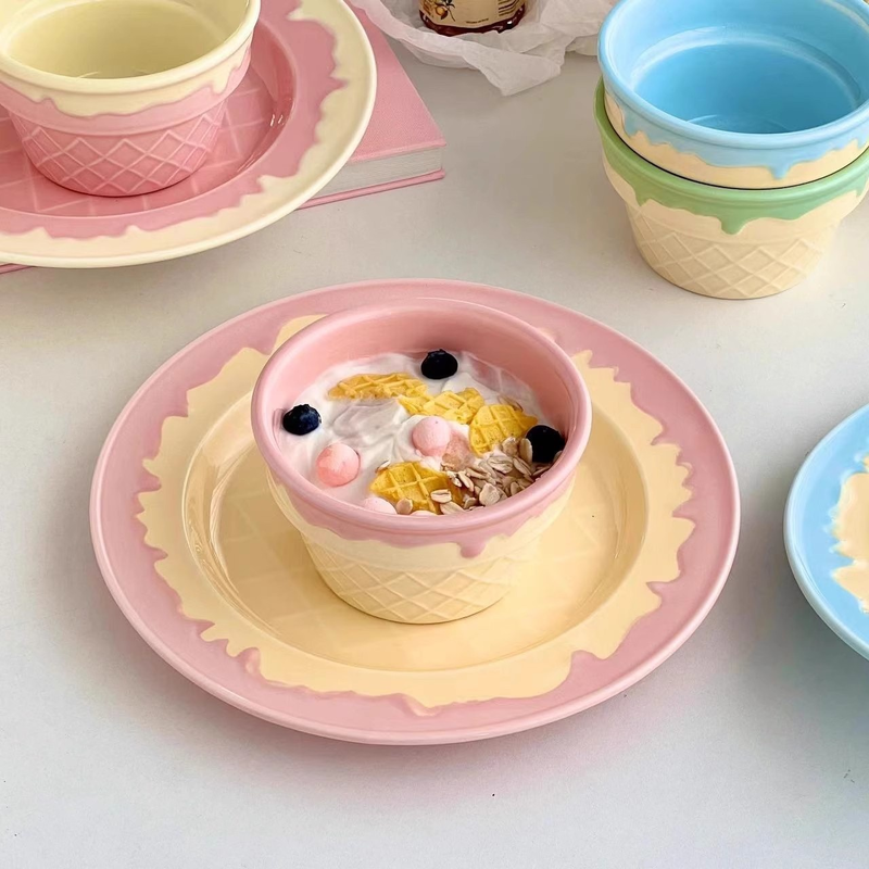 Cute Ice Cream Ceramic Dinnerware Set