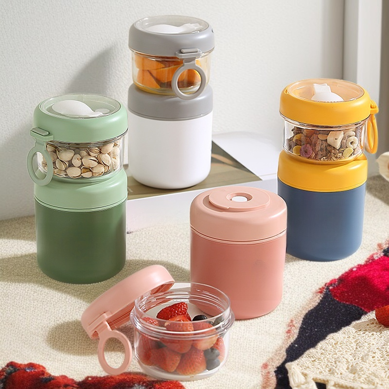 Multifunctional Oatmeal Cup with Lid and Spoon