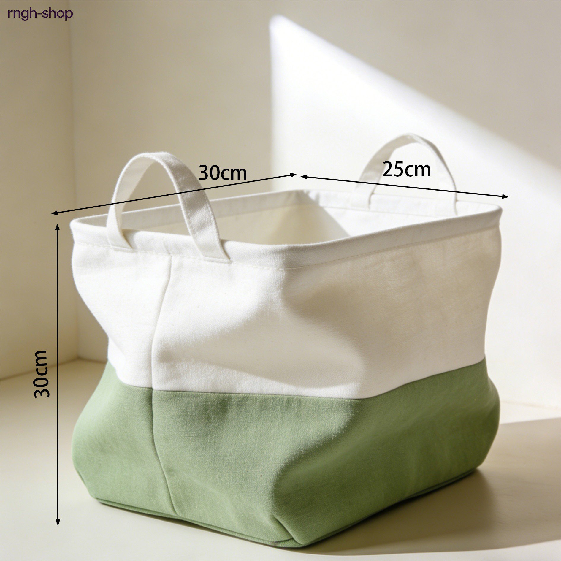 면과 린넨 혼방 소재의 수납 바구니 3개 세트