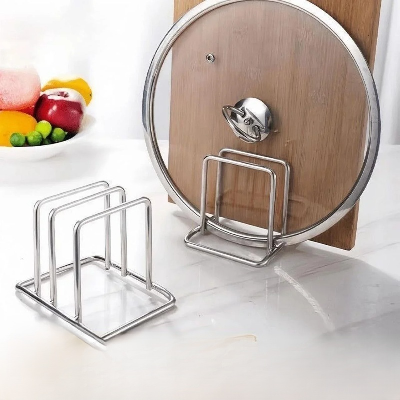 Household Stainless Steel Pot Lid Storage Rack