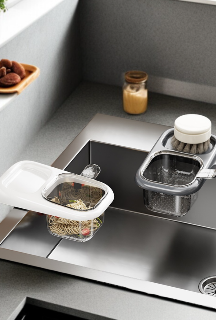 빨판식 분리식 티바구니 주방 잔여물 여과 분리 손 싱크대 물빠짐 바구니