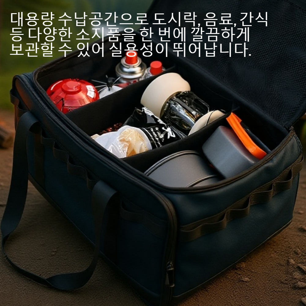 대용량 스트라이프 보온 핸드백