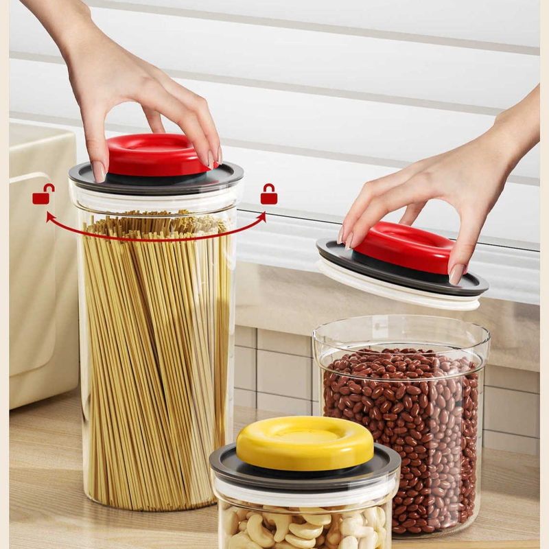 곡물 잡곡 진공 밀폐 방습 뚜껑 플라스틱 보관함