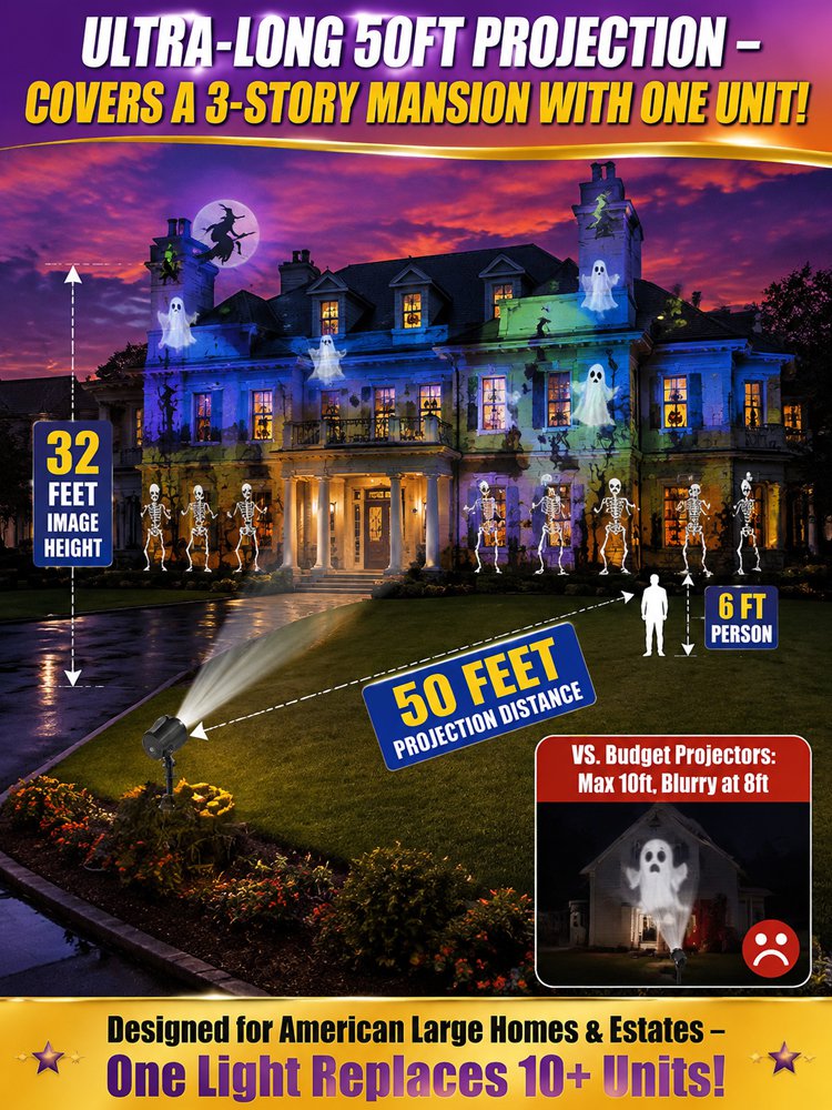 【Halloween Essential】Indoor and Outdoor Projector Light
