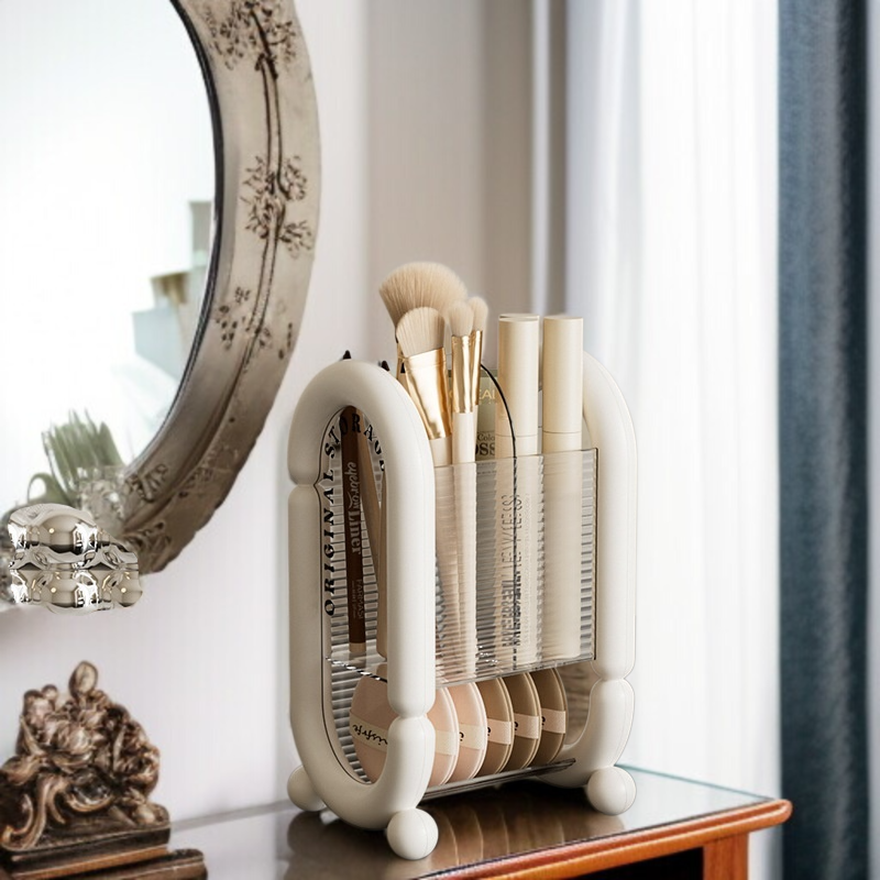 ミニマリストクリームスタイルメイクブラシバレルデスクトップドレッシングテーブル大容量眉毛筆箱口紅収納収納棚