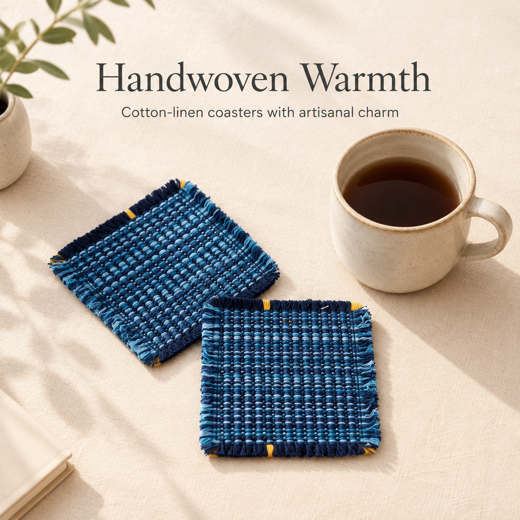 Cotton Linen Embroidered Coaster Decorative Coffee Table Heat Resistant Anti-Scald Mat