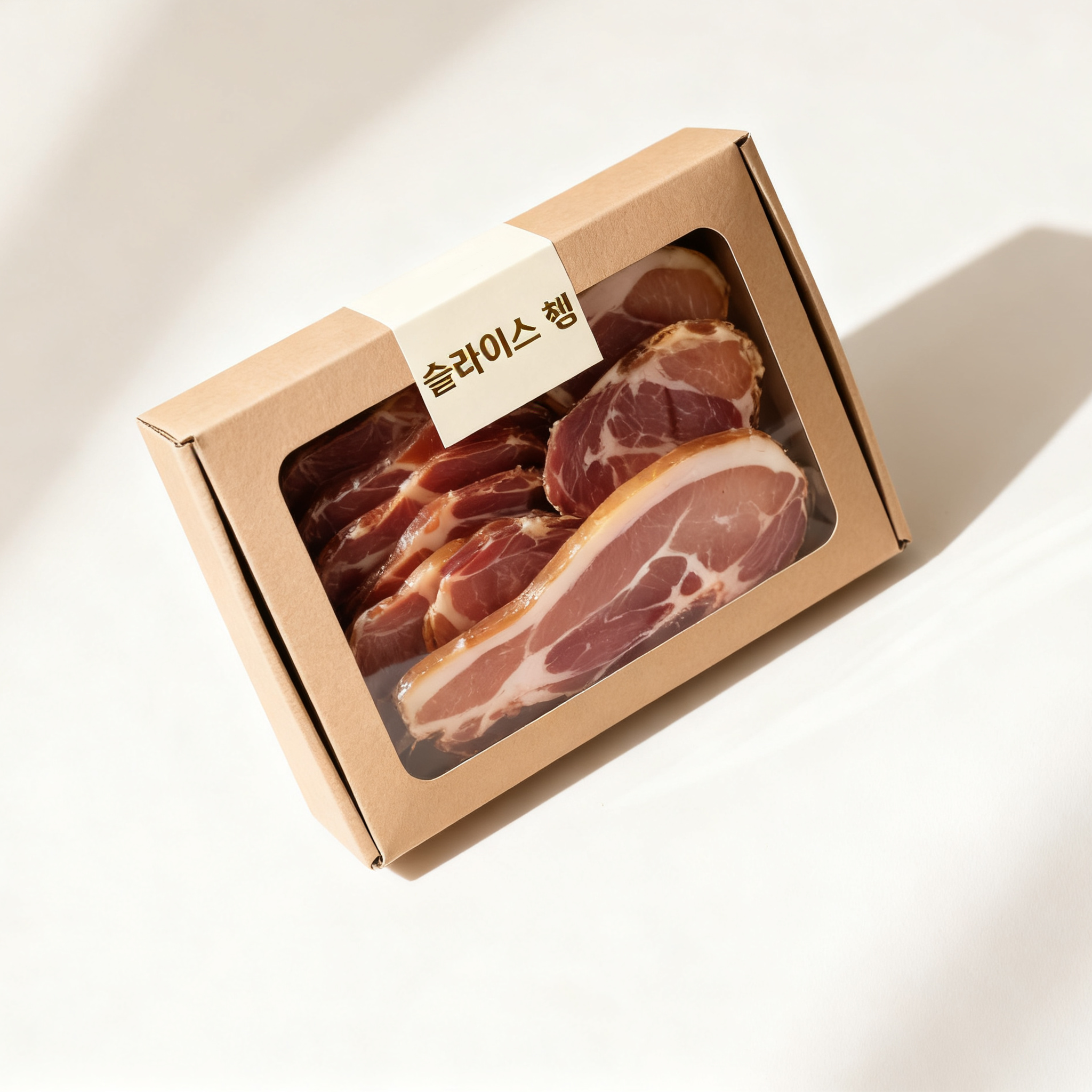 슬라이스 햄으로 만든 샌드위치