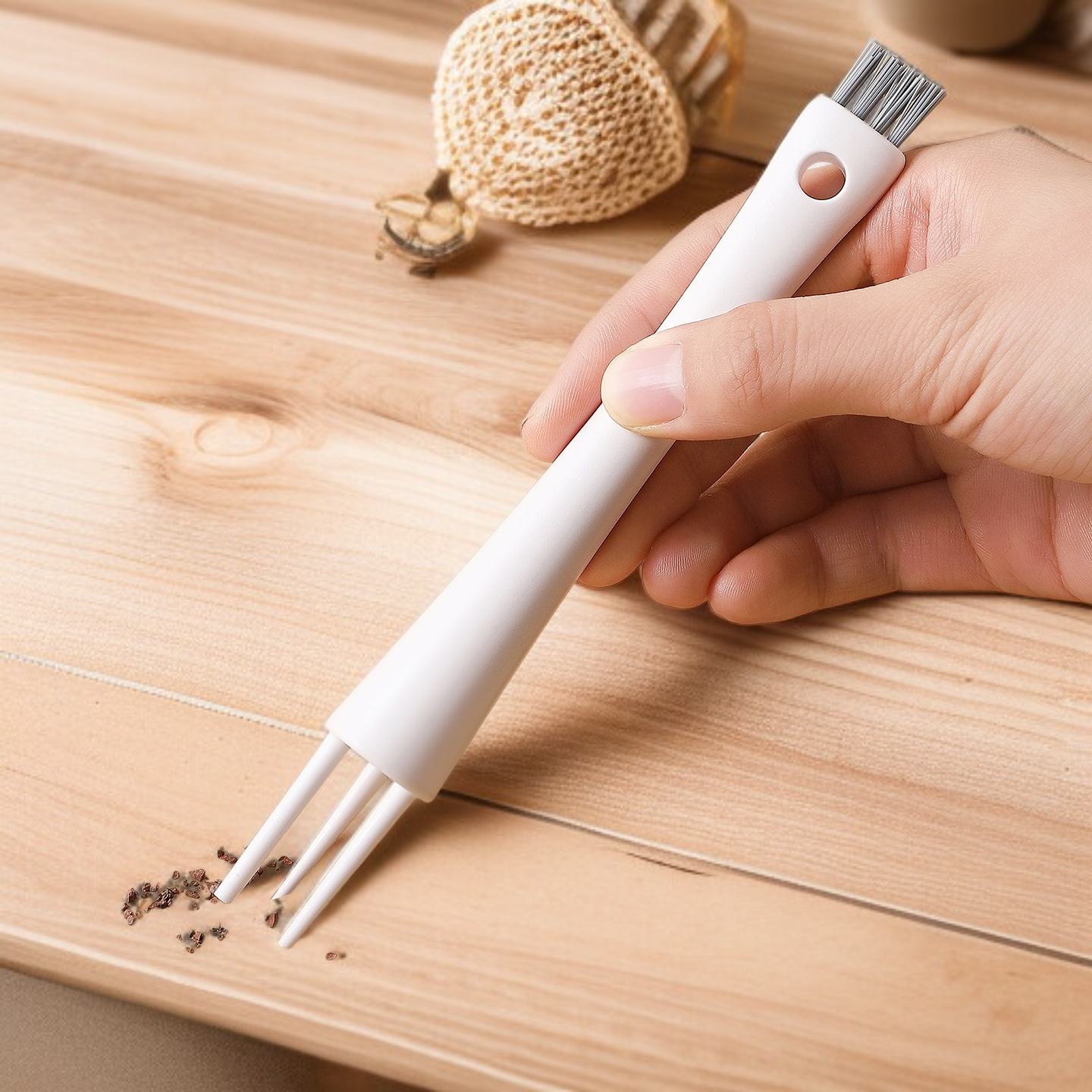 雙頭迷你手持地板凹槽清潔刷