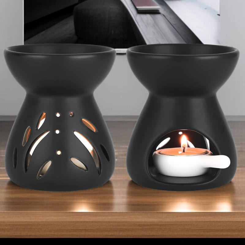 黑色陶瓷香薰炉复古家用spa会所香薰用炉