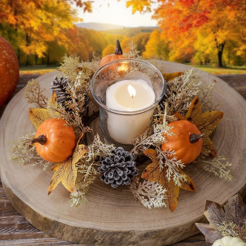 핸드메이드 호박 화환 인테리어 소품