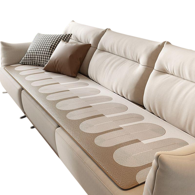 Ice Silk Breathable Sofa Seat Cushion Summer Non-slip Straight Row Seat Pad