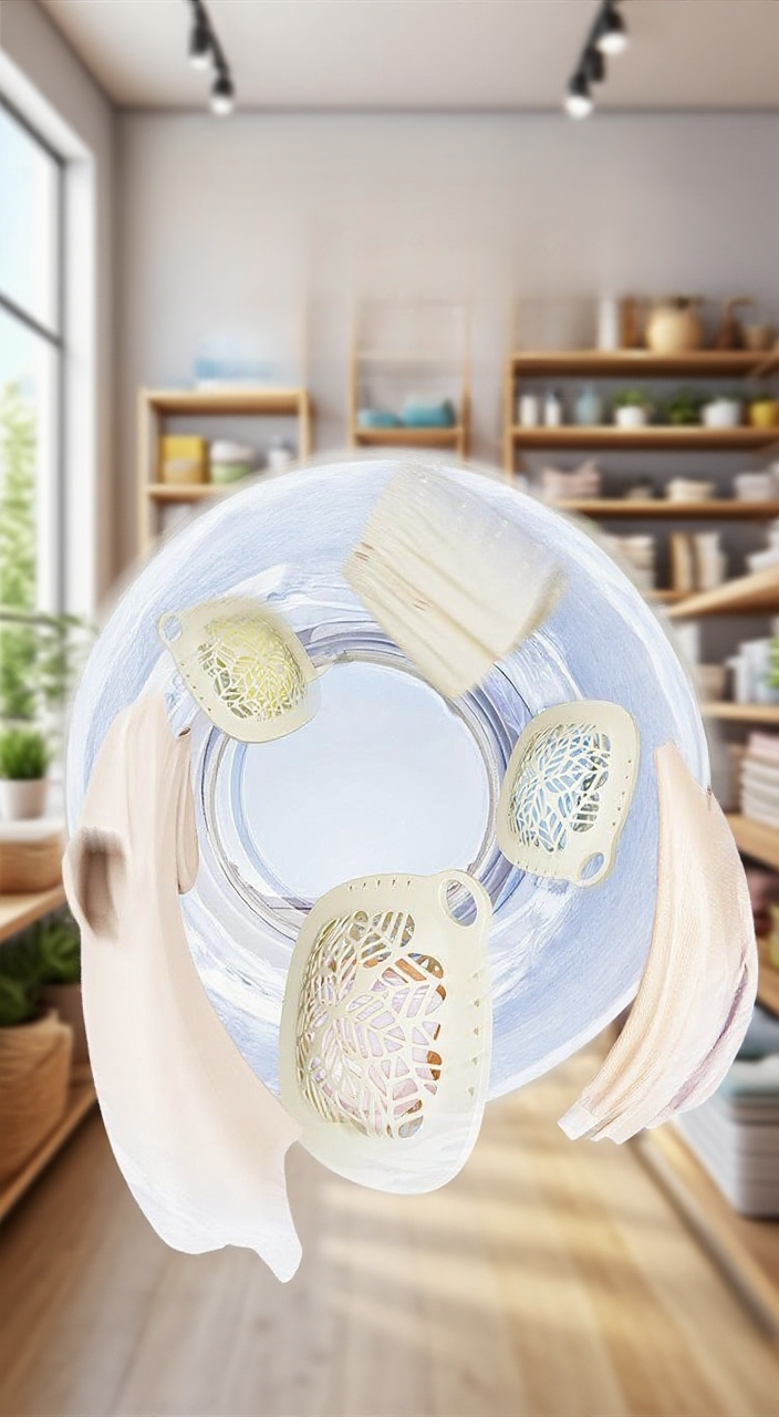 Close-up of silicone laundry bag with underwear inside