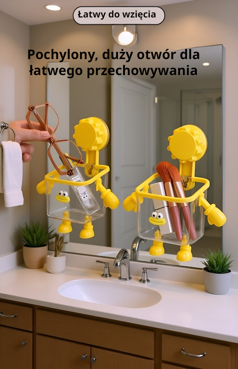 Organizer na ścianę bez wiercenia z przyssawką