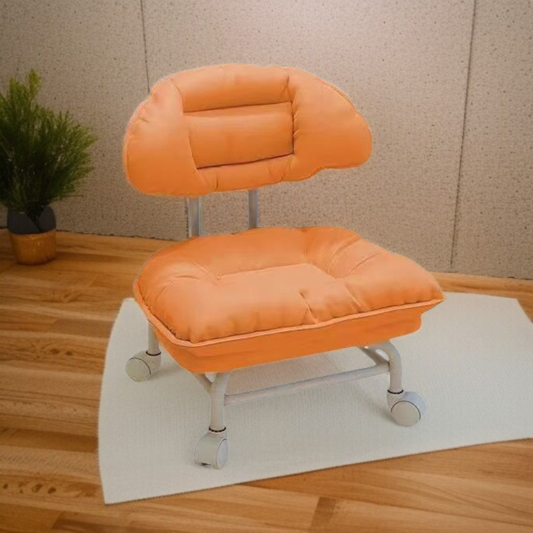 Taburete bajo con ruedas universales, silencioso para niños