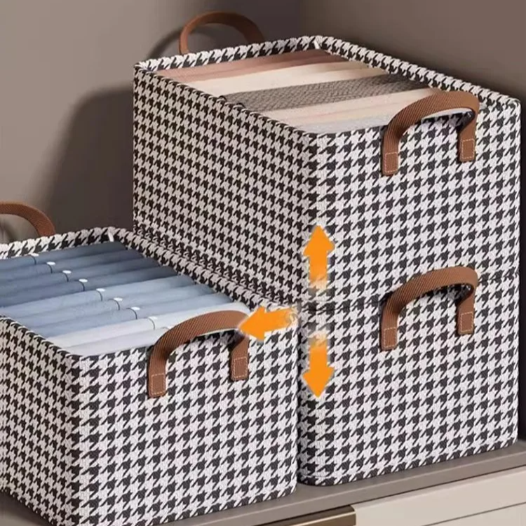 提款可折叠千鸟格衣服收纳盒