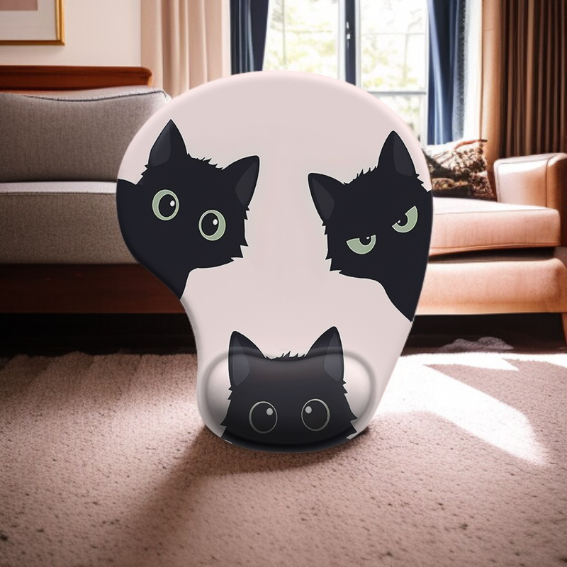 وسادة فأرة بمعصم سيليكون، مقاومة للانزلاق والماء للمكتب والألعاب