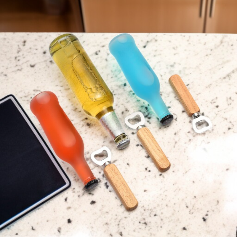 고무나무 손잡이 병따개