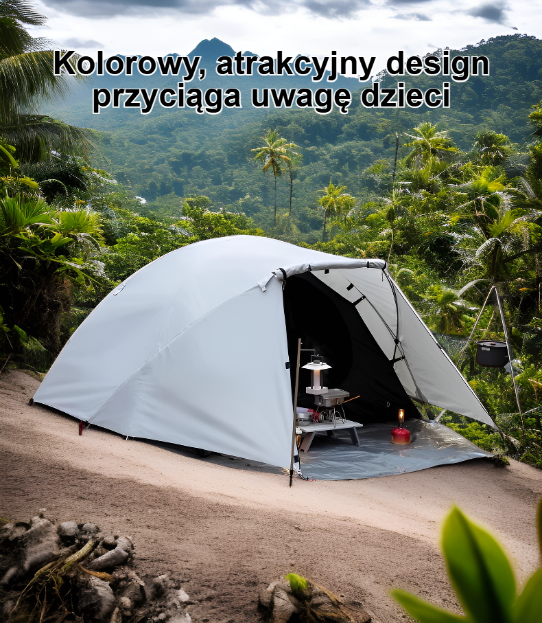 Kolorowy namiot dla małych odkrywców