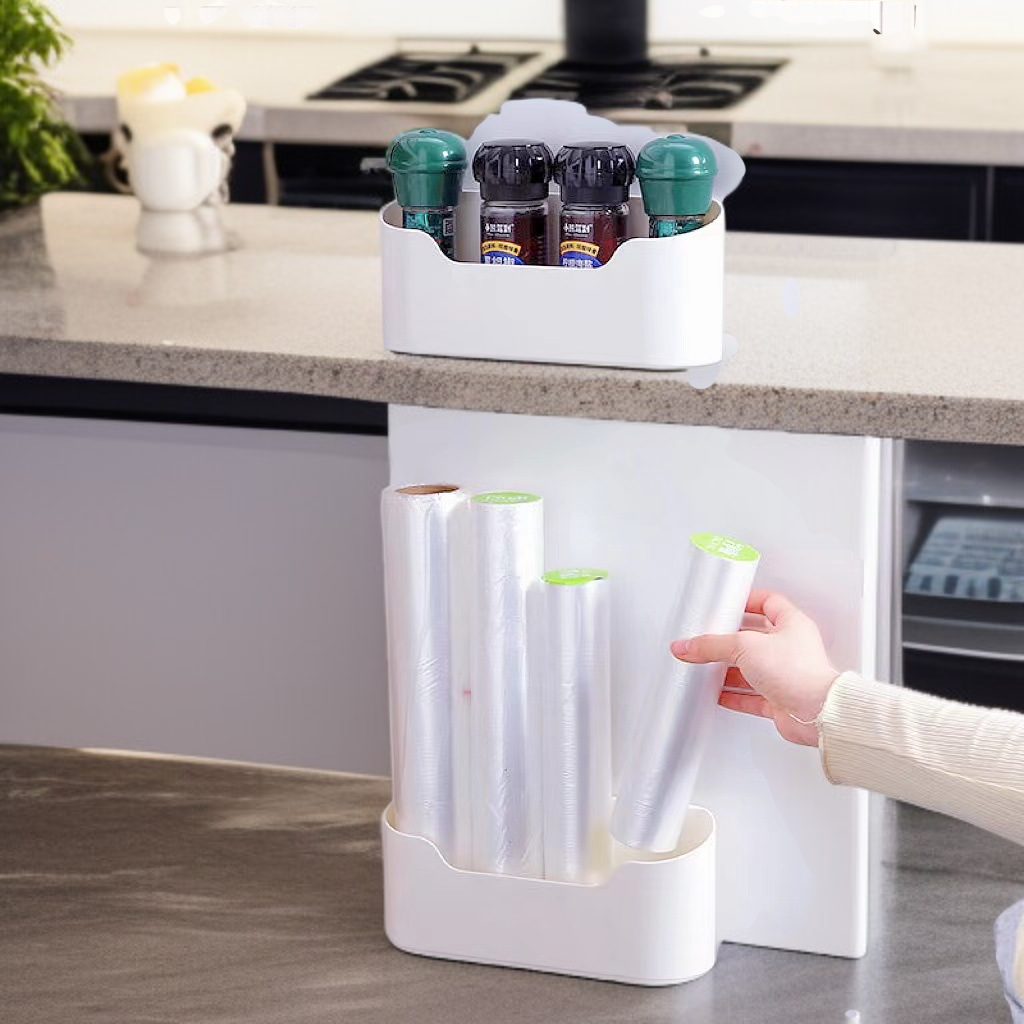 Estante de almacenamiento multifuncional para baño, organizador de pared sin perforación