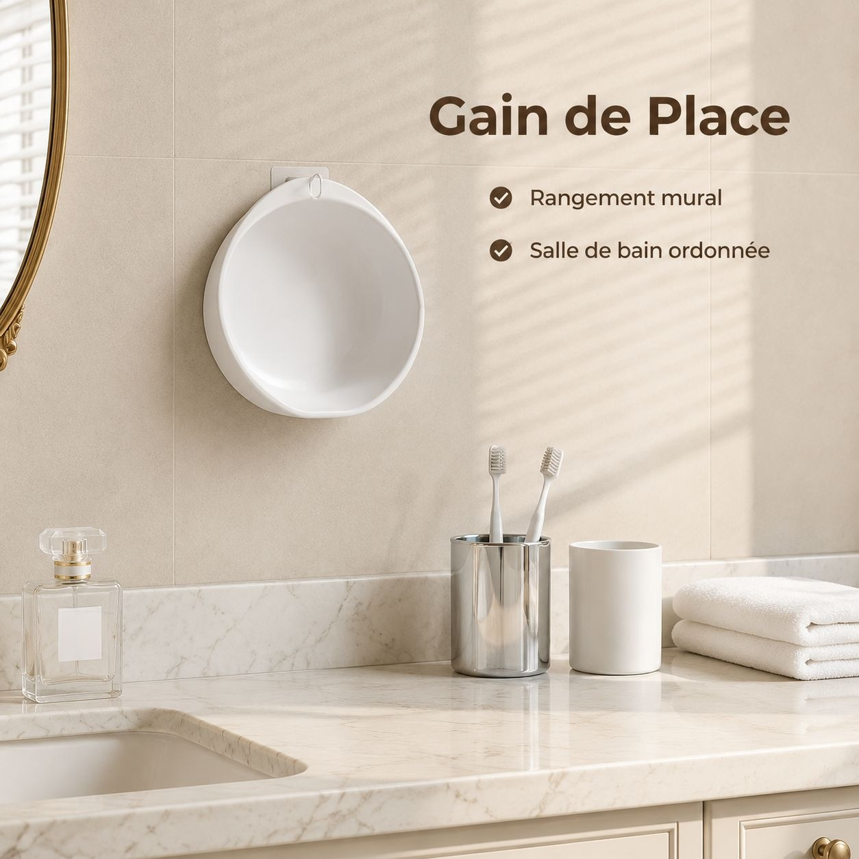 Lavabo mural sans perçage pour salle de bain