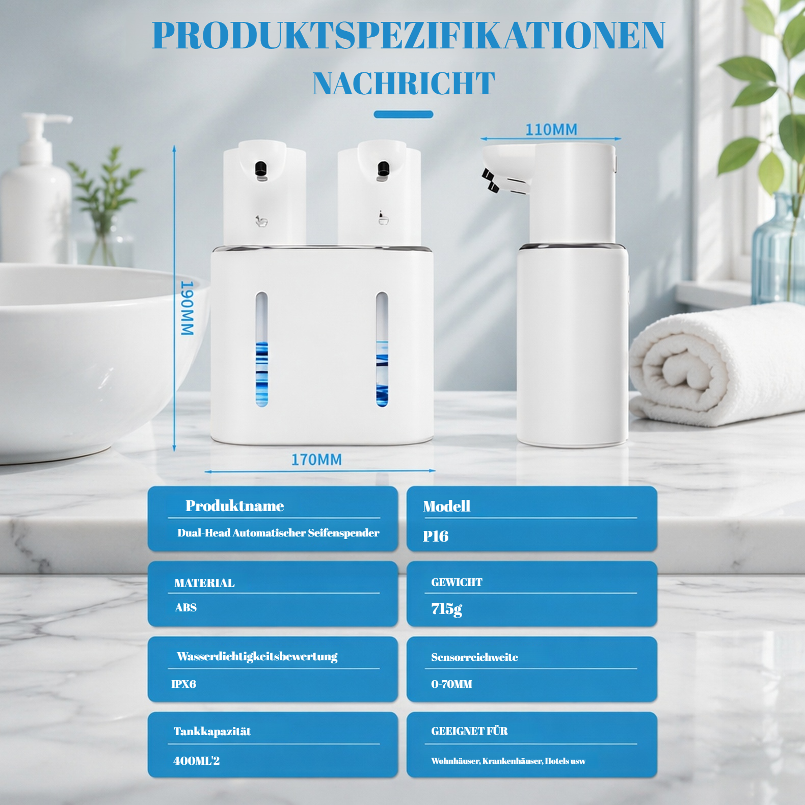 Automatischer Seifenspender mit Sensor