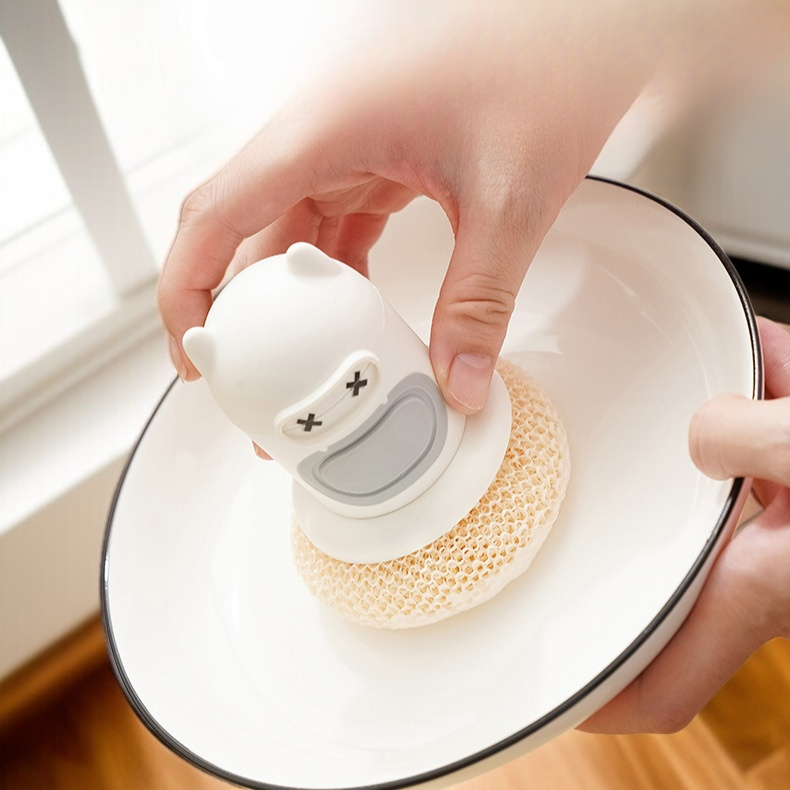 큐티 캐릭터 주방 청소 브러쉬 자동 액체 오염 제거 청소 브러쉬 냄비 브러쉬 펌프식 청소 브러쉬