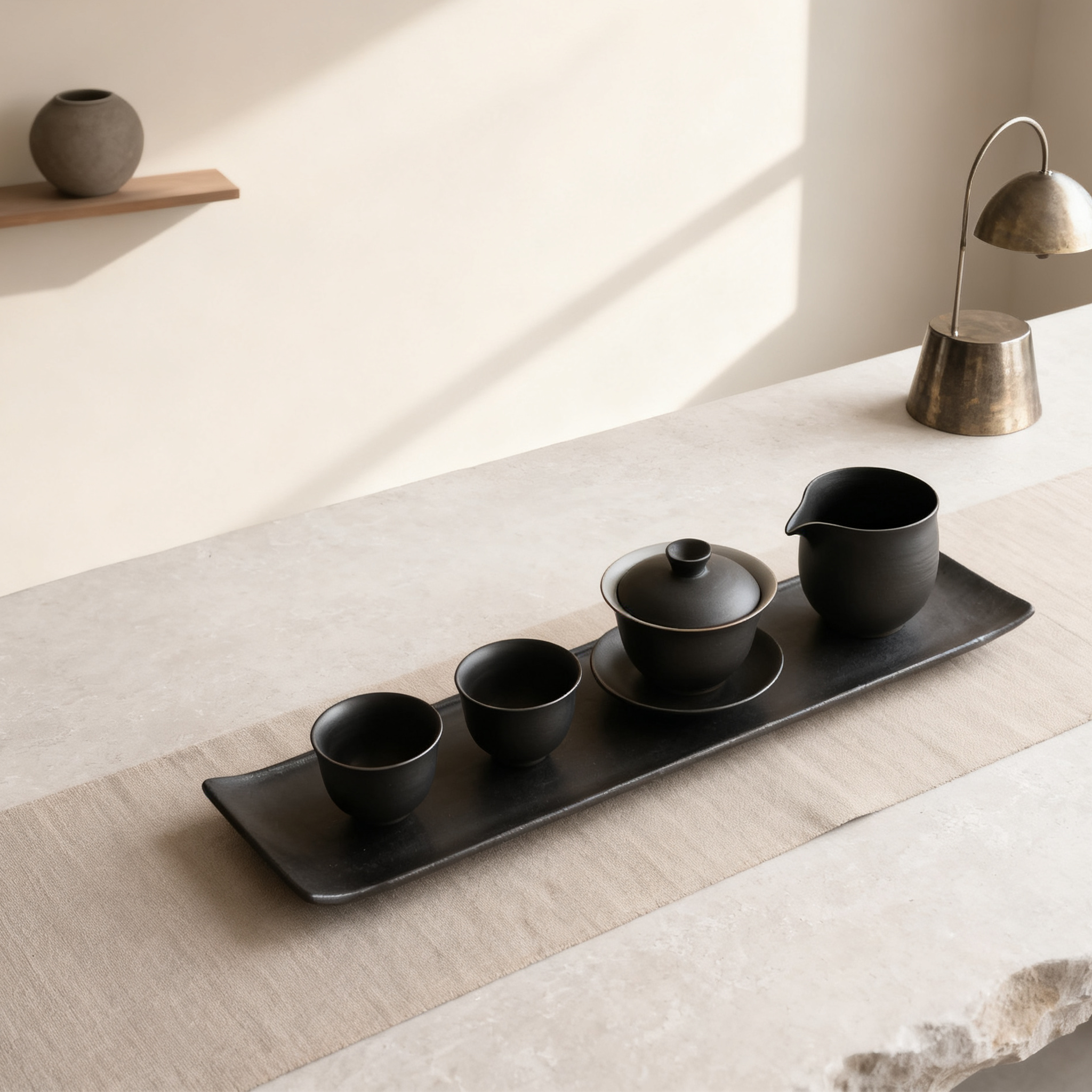 현대적인 세라믹 티웨어 세트