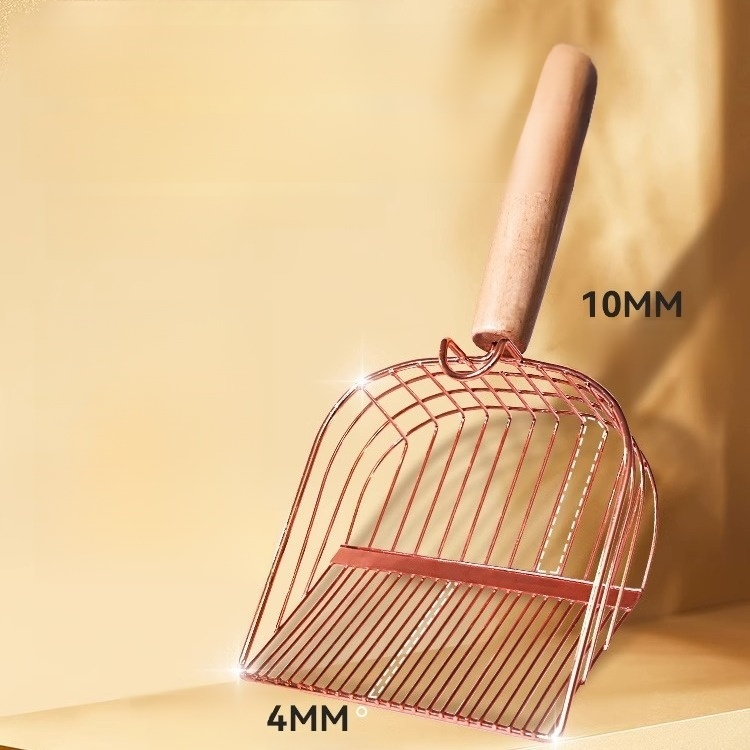 Metal cat litter scoop with hook