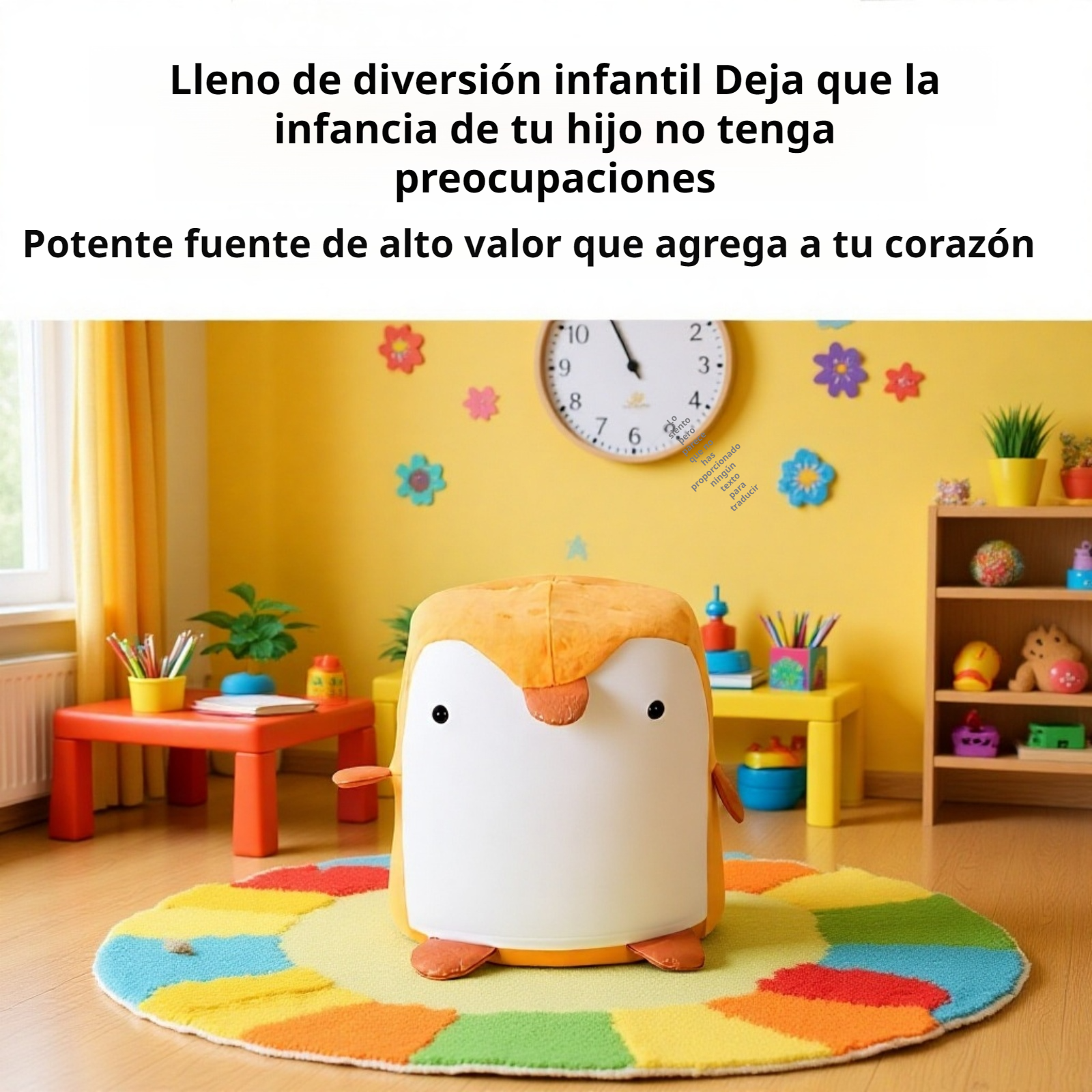 Taburete bajo creativo de madera maciza con pingüino de temática animal