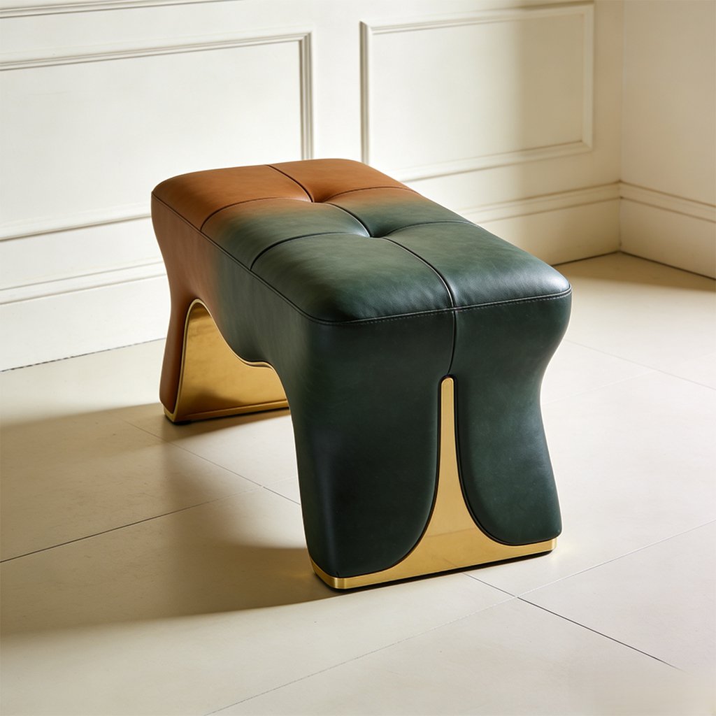 Banco moderno y sencillo para cambiar zapatos en entrada