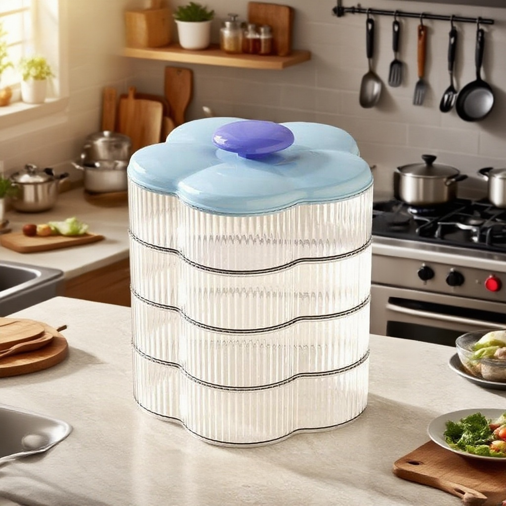 꽃잎 모양 다층 수납 건과함