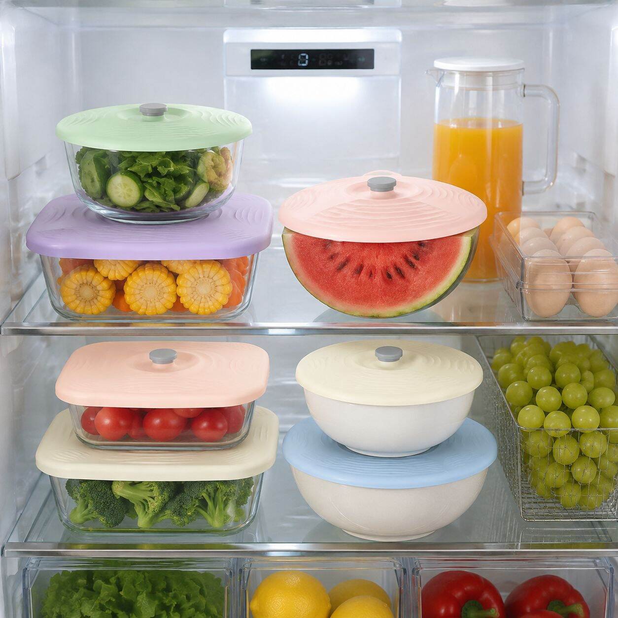 Juego de tapas de silicona para conservar alimentos
